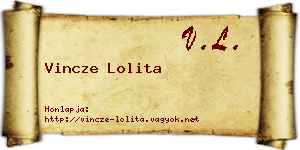 Vincze Lolita névjegykártya